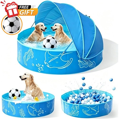 Large foldable dog pool with