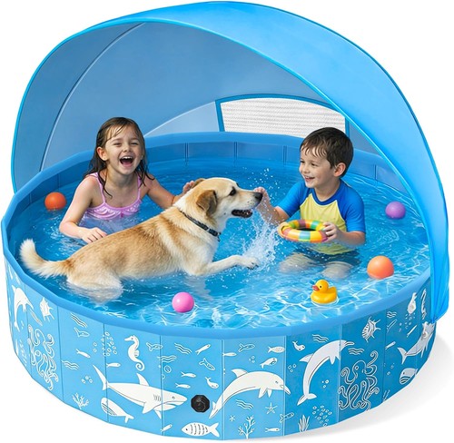 Dog paddling pool with canopy - dog,