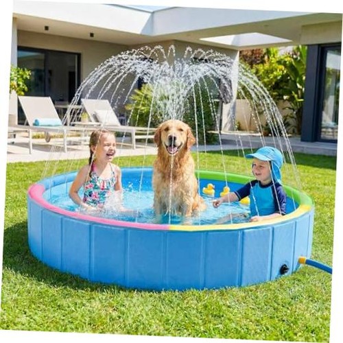 Foldable dog pool with - dog,
