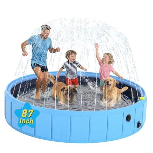 Foldable dog pool with - foldable,