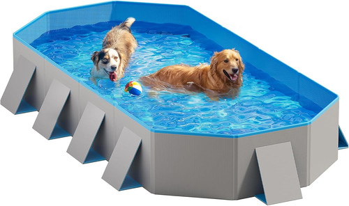 Foldable dog pool with sturdy - pool,