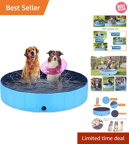 Foldable blue dog swimming - foldable,