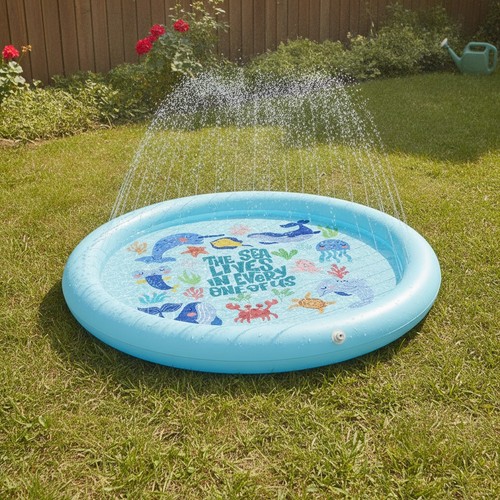 Ocean blue dog - blue, 67-inch