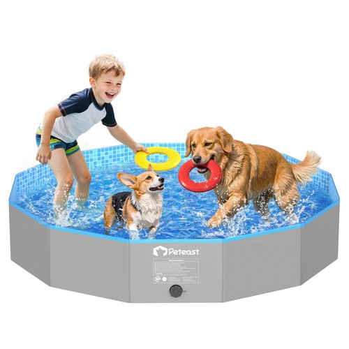 Foldable dog pool with - dog,