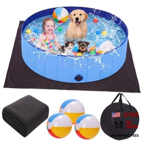 Foldable dog pool 63x11 inch - 63x11,